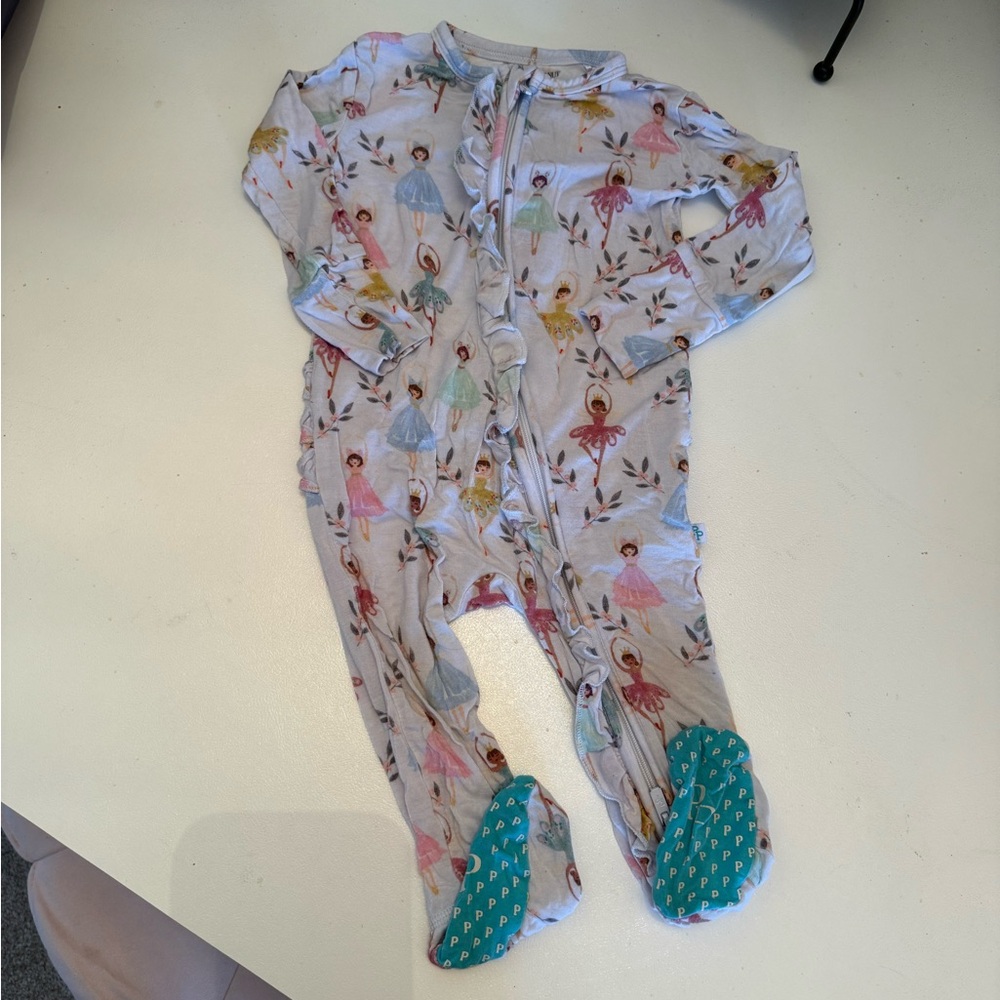 Posh Peanut Blue Footies One Piece with Built-in Footies